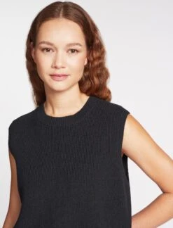 Julie Cotton Round Neck Sleeveless Jumper - Black 11 Julie Cotton Round Neck Sleeveless Jumper - Black -Cheap Closet Curation Store SU23 K138 JULIE BLACK LS 449