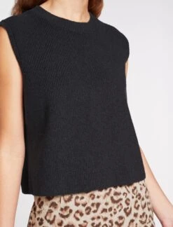 Julie Cotton Round Neck Sleeveless Jumper - Black 12 Julie Cotton Round Neck Sleeveless Jumper - Black -Cheap Closet Curation Store SU23 K138 JULIE BLACK LS 462