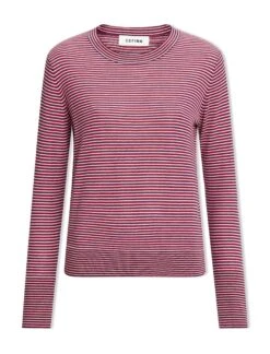 Jodi Cotton Jumper - Navy Crimson Cream Stripe -Cheap Closet Curation Store SU23 K139 JODI NAVYCRIMSONCREAMSTRIPE CO