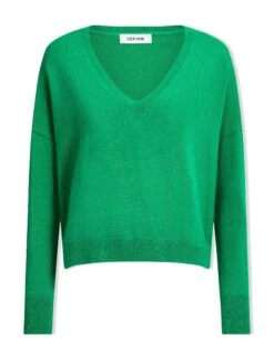 Joely Cashmere Curved Hem Boxy Jumper - Emerald Green -Cheap Closet Curation Store SU23 K67 JOELY EMERALDGREEN CO