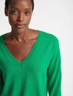 Joely Cashmere Curved Hem Boxy Jumper - Emerald Green -Cheap Closet Curation Store SU23 K67 JOELY EMERALDGREEN LS 2771