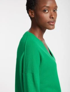 Joely Cashmere Curved Hem Boxy Jumper - Emerald Green -Cheap Closet Curation Store SU23 K67 JOELY EMERALDGREEN LS 2790