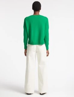 Joely Cashmere Curved Hem Boxy Jumper - Emerald Green -Cheap Closet Curation Store SU23 K67 JOELY EMERALDGREEN LS 2797
