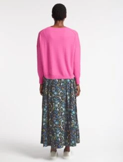 Joely Cashmere Curved Hem Boxy Jumper - Hot Pink -Cheap Closet Curation Store SU23 K67 JOELY HOTPINK LS 2005