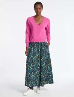 Joely Cashmere Curved Hem Boxy Jumper - Hot Pink -Cheap Closet Curation Store SU23 K67 JOELY HOTPINK LS 4965