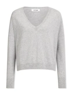 Joely Cashmere Curved Hem Boxy Jumper - Light Grey 15 Joely Cashmere Curved Hem Boxy Jumper - Light Grey -Cheap Closet Curation Store SU23 K67 JOELY LIGHTGREY CO
