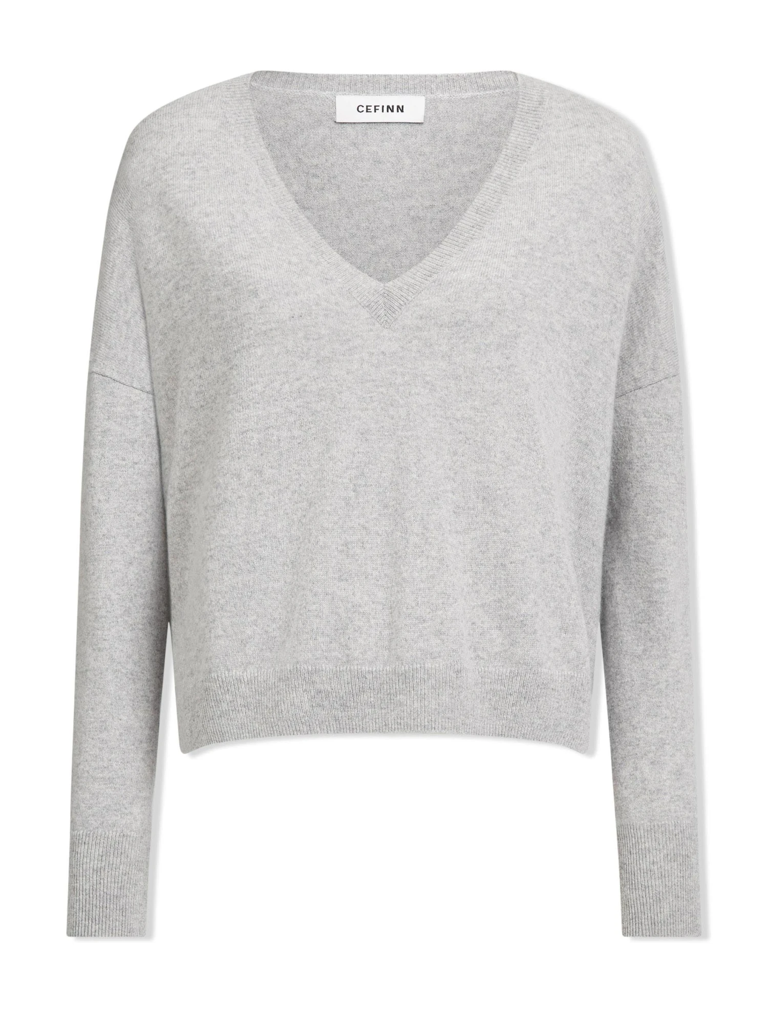 Joely Cashmere Curved Hem Boxy Jumper - Light Grey 9 Joely Cashmere Curved Hem Boxy Jumper - Light Grey - Image 7