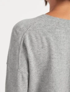 Joely Cashmere Curved Hem Boxy Jumper - Light Grey 12 Joely Cashmere Curved Hem Boxy Jumper - Light Grey -Cheap Closet Curation Store SU23 K67 JOELY LIGHT GREY LS 1566