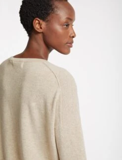 Joely Cashmere Curved Hem Boxy Jumper - Sand -Cheap Closet Curation Store SU23 K67 JOELY SAND LS 3423