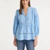 Callie Linen Blend Shirt - Blue -Cheap Closet Curation Store SU23 S69 CALLIE BLUEBLUE LS 58898