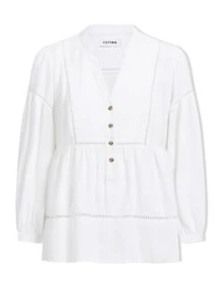 Callie Linen Blend Shirt - White -Cheap Closet Curation Store SU23 S69 CALLIE WHITEWHITE CO