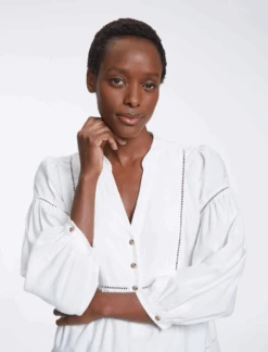 Callie Linen Blend Shirt - White -Cheap Closet Curation Store SU23 S69 CALLIE WHITEWHITE LS0645