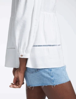 Callie Linen Blend Shirt - White -Cheap Closet Curation Store SU23 S69 CALLIE WHITEWHITE LS0648