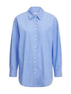Sammy Organic Cotton Oversized Shirt - Wide Blue White Stripe 15 Sammy Organic Cotton Oversized Shirt - Wide Blue White Stripe -Cheap Closet Curation Store SU23 S70 SAMMY WIDEBLUEWHITESTRIPE CO