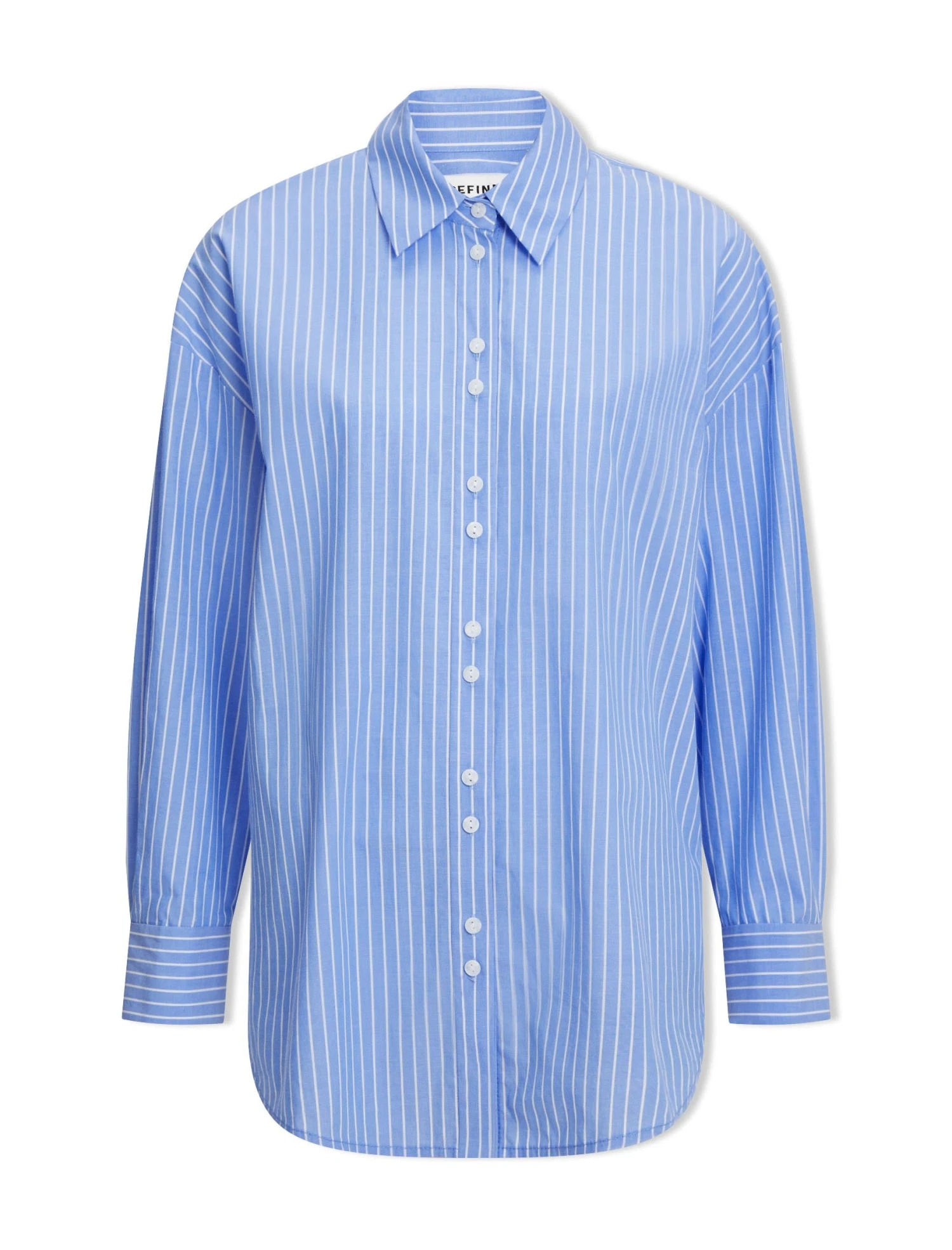 Sammy Organic Cotton Oversized Shirt - Wide Blue White Stripe 9 Sammy Organic Cotton Oversized Shirt - Wide Blue White Stripe - Image 7