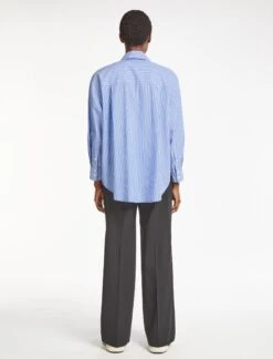Sammy Organic Cotton Oversized Shirt - Wide Blue White Stripe 14 Sammy Organic Cotton Oversized Shirt - Wide Blue White Stripe -Cheap Closet Curation Store SU23 S70 SAMMY WIDEBLUEWHITESTRIPE LS 175