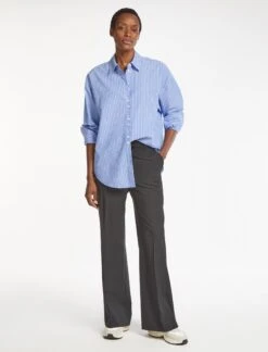 Sammy Organic Cotton Oversized Shirt - Wide Blue White Stripe 13 Sammy Organic Cotton Oversized Shirt - Wide Blue White Stripe -Cheap Closet Curation Store SU23 S70 SAMMY WIDEBLUEWHITESTRIPE LS 185