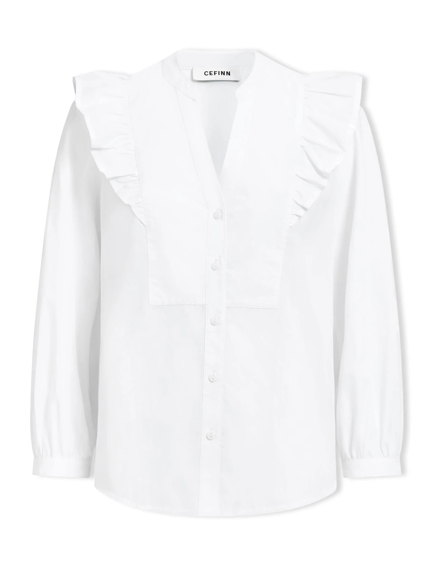 Dixie Organic Cotton V Neck Shirt - White 8 Dixie Organic Cotton V Neck Shirt - White - Image 6