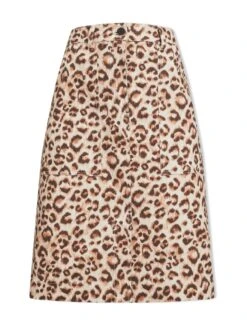 Sidney Cotton Twill Pencil Skirt - Leopard Print -Cheap Closet Curation Store SU23 SK149 SIDNEY LEOPARDPRINT CO