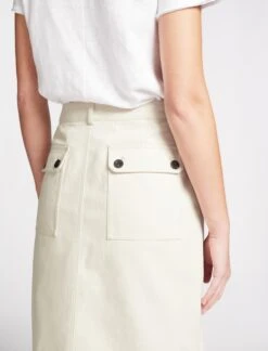 Sidney Cotton Twill Pencil Skirt - Ecru -Cheap Closet Curation Store SU23 SK150 SIDNEY ECRU LS 044