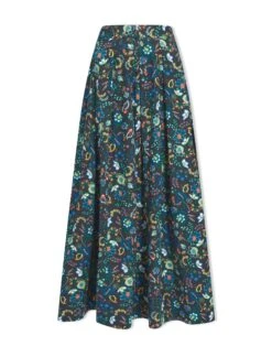 Thandie Organic Cotton Maxi Skirt - Multi Coloured Large Floral Print -Cheap Closet Curation Store SU23 SK161 THANDIE MULTICOLOURLARGEFLORALPRINT CO