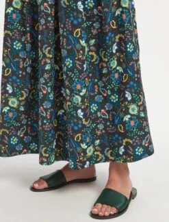 Thandie Organic Cotton Maxi Skirt - Multi Coloured Large Floral Print -Cheap Closet Curation Store SU23 SK161 THANDIE MULTICOLOUR LARGE FLORAL PRINT LS 557