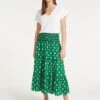 Kira Cotton Maxi Skirt - Green Ikat Print -Cheap Closet Curation Store SU23 SK169 KIRA GREENIKATPRINT LS 59146