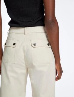 Hayden Cotton Wide Leg Trouser - Ecru -Cheap Closet Curation Store SU23 TR78 HAYDEN ECRU LS 43039