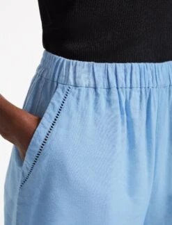 Callie Linen Blend Shorts - Blue -Cheap Closet Curation Store SU23 TR80 CALLIE BLUEBLUE LS 2562
