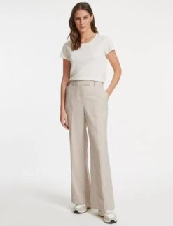 Terence Linen Blend Wide Leg Trousers - Beige -Cheap Closet Curation Store SU23 TR81 TERENCE BEIGE LS 20783