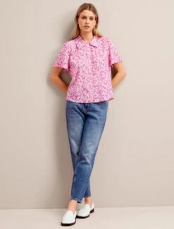 Pippi Cotton Blend Blouse - Hot Pink Blossom Print -Cheap Closet Curation Store SU24 B159 PIPPI HOTPINKBLOSSOMPRINT LS 26934