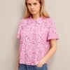 Pippi Cotton Blend Blouse - Hot Pink Blossom Print -Cheap Closet Curation Store SU24 B159 PIPPI HOTPINKBLOSSOMPRINT LS 26947