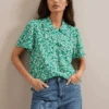 Pippi Cotton Blend Blouse - Mid Green Blossom Print -Cheap Closet Curation Store SU24 B159 PIPPI MIDGREENBLOSSOMPRINT LS 1220