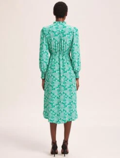 Stella Silk Midi Dress - Green Damask Print -Cheap Closet Curation Store SU24 D368 STELLA GREENDAMASKPRINTS LS 39186