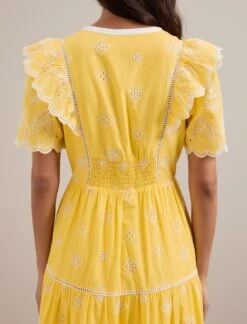 Alana Organic Cotton Maxi Dress - Yellow White -Cheap Closet Curation Store SU24 D630 ALANA YELLOW WHITE LS 1693