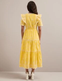 Alana Organic Cotton Maxi Dress - Yellow White -Cheap Closet Curation Store SU24 D630 ALANA YELLOW WHITE LS 1706