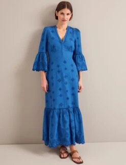 Daphne Organic Cotton Maxi Dress - Blue -Cheap Closet Curation Store SU24 D632 DAPHNE BLUE LS 0584