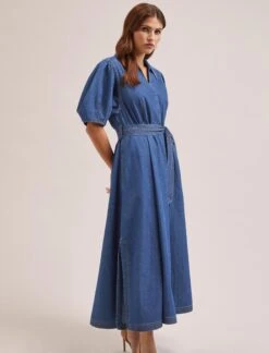 Wren Denim Maxi Dress - Light Blue -Cheap Closet Curation Store SU24 D634 WREN LIGHTBLUE LS 917