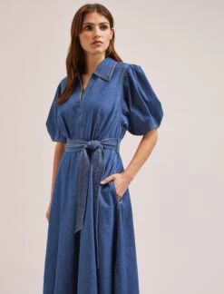 Wren Denim Maxi Dress - Light Blue -Cheap Closet Curation Store SU24 D634 WREN LIGHTBLUE LS 928