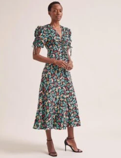 Ophelia Bias Cut Maxi Dress - Black Multi Tropical Floral Print -Cheap Closet Curation Store SU24 D635 OPHELIA BLACKMULTITROPICALFLORAL LS 1616copy