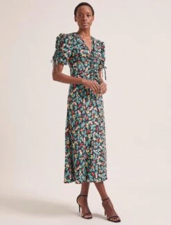 Ophelia Bias Cut Maxi Dress - Black Multi Tropical Floral Print -Cheap Closet Curation Store SU24 D635 OPHELIA BLACKMULTITROPICALFLORAL LS 1643copy