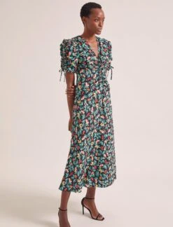Ophelia Bias Cut Maxi Dress - Black Multi Tropical Floral Print -Cheap Closet Curation Store SU24 D635 OPHELIA BLACKMULTITROPICALFLORAL LS 1652copy