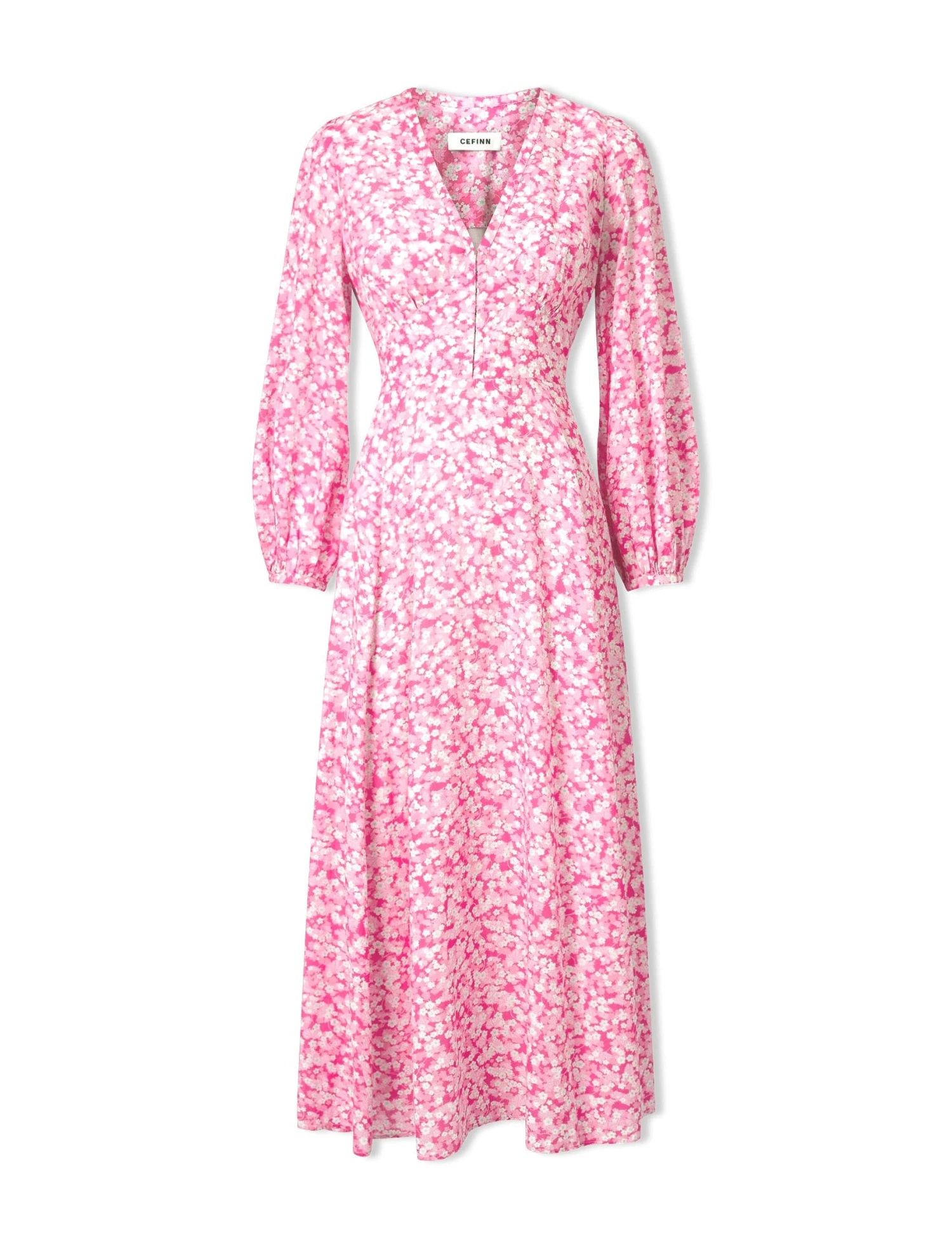 Cora Cotton Blend Maxi Dress - Hot Pink Blossom Print 9 Cora Cotton Blend Maxi Dress - Hot Pink Blossom Print - Image 7