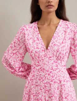 Cora Cotton Blend Maxi Dress - Hot Pink Blossom Print 13 Cora Cotton Blend Maxi Dress - Hot Pink Blossom Print -Cheap Closet Curation Store SU24 D636 CORA HOTPINKBLOSSOMPRINT LS 1077