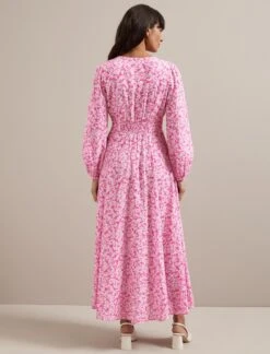Cora Cotton Blend Maxi Dress - Hot Pink Blossom Print 14 Cora Cotton Blend Maxi Dress - Hot Pink Blossom Print -Cheap Closet Curation Store SU24 D636 CORA HOTPINKBLOSSOMPRINT LS 1108
