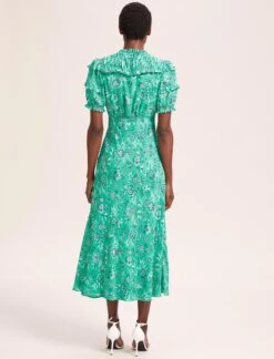 Viola Cotton Blend Bias Cut Maxi Dress - Green White Palm Floral -Cheap Closet Curation Store SU24 D637 VIOLA GREENWHITEPALMFLORAL LS 39568