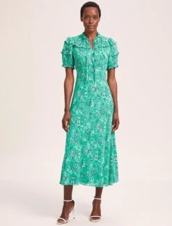 Viola Cotton Blend Bias Cut Maxi Dress - Green White Palm Floral -Cheap Closet Curation Store SU24 D637 VIOLA GREENWHITEPALMFLORAL LS 39575