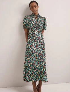 Irina Bias Cut Maxi Dress - Black Multi Tropical Floral Print -Cheap Closet Curation Store SU24 D641 IRINA BLACKMULTITROPICALFLORAL LS 1708