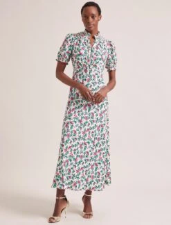 Irina Bias Cut Maxi Dress - White Multi Tropical Floral Print -Cheap Closet Curation Store SU24 D641 IRINA WHITEMULTITOPICALFLORAL LS 1592copy