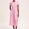 Nina Cotton Blend Maxi Dress - Hot Pink Blossom Print